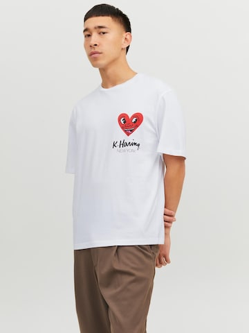 JACK & JONES Shirt 'Keith Haring' in White: front
