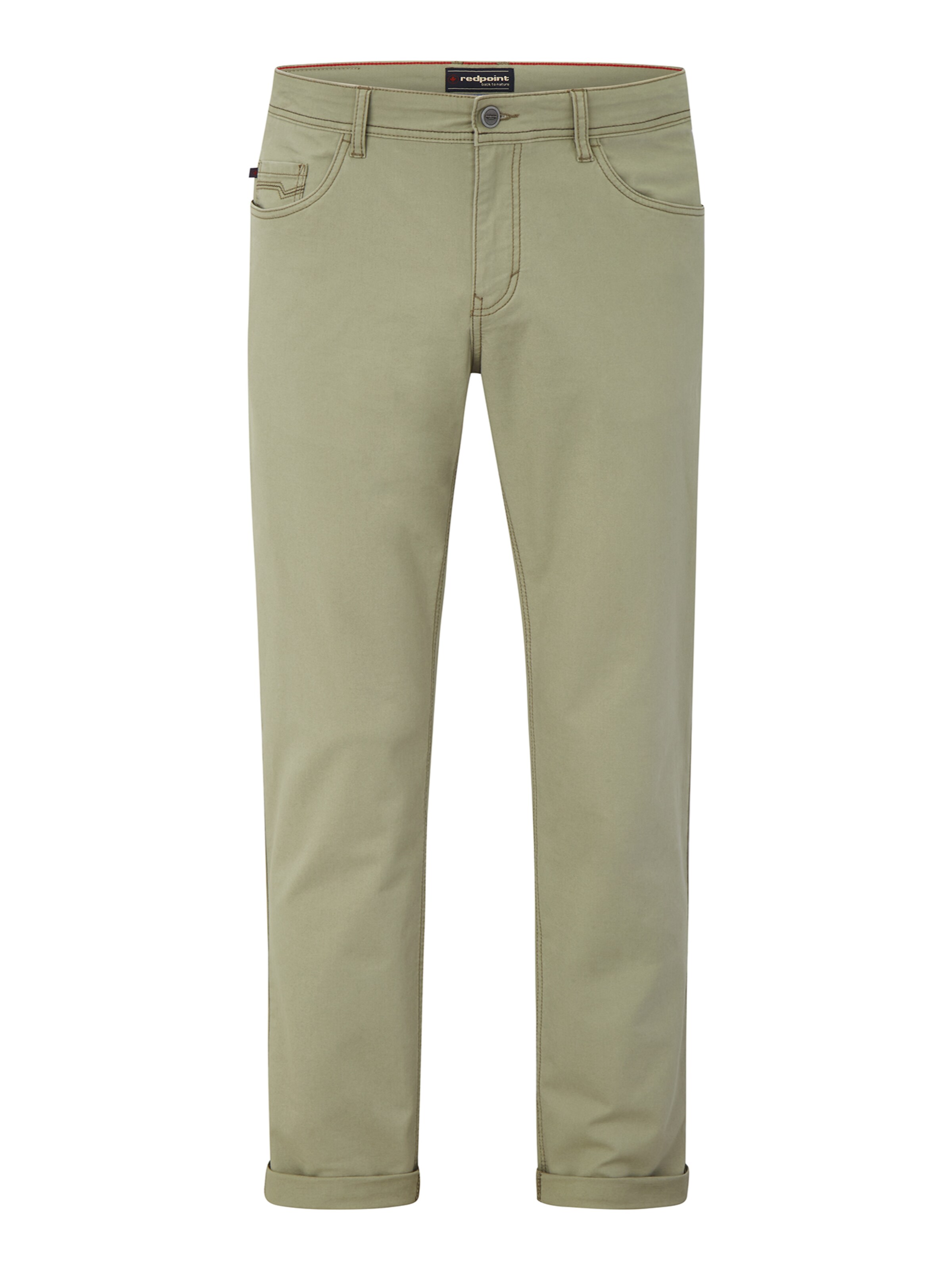 REDPOINT Regular Pants in Green: front