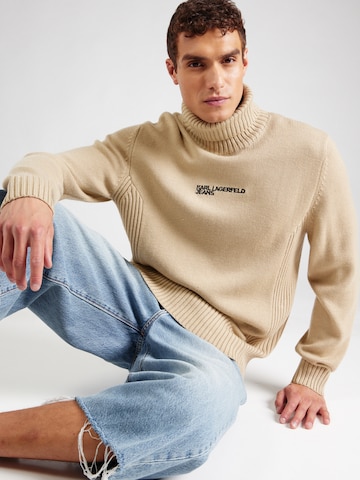 Pull-over KARL LAGERFELD JEANS en beige : devant