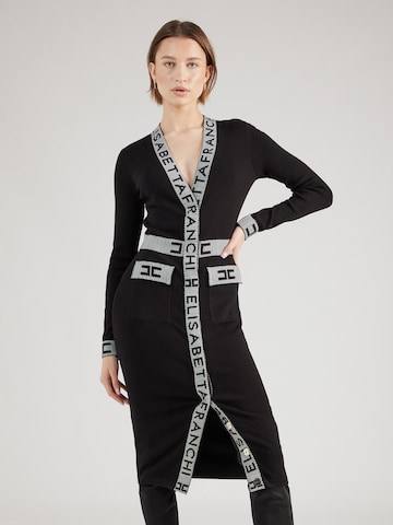 Elisabetta Franchi Kootud kleit, värv must: eest vaates