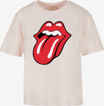 F4NT4STIC Shirt 'The Rolling Stones Classic Tongue' in Roze: voorkant