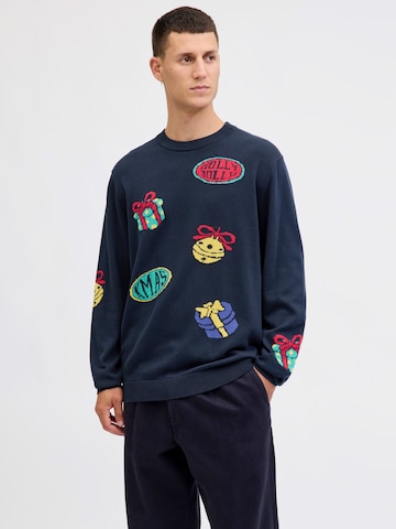 JACK & JONES Kampsun 'JORHOLIDAY', värv sinine: eest vaates