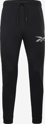 Reebok - Tapered Calças de desporto em preto: frente
