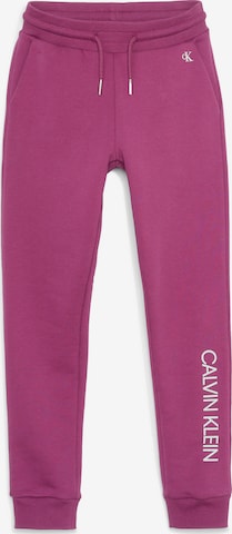 Calvin Klein Jeans Tapered Broek in Roze: voorkant