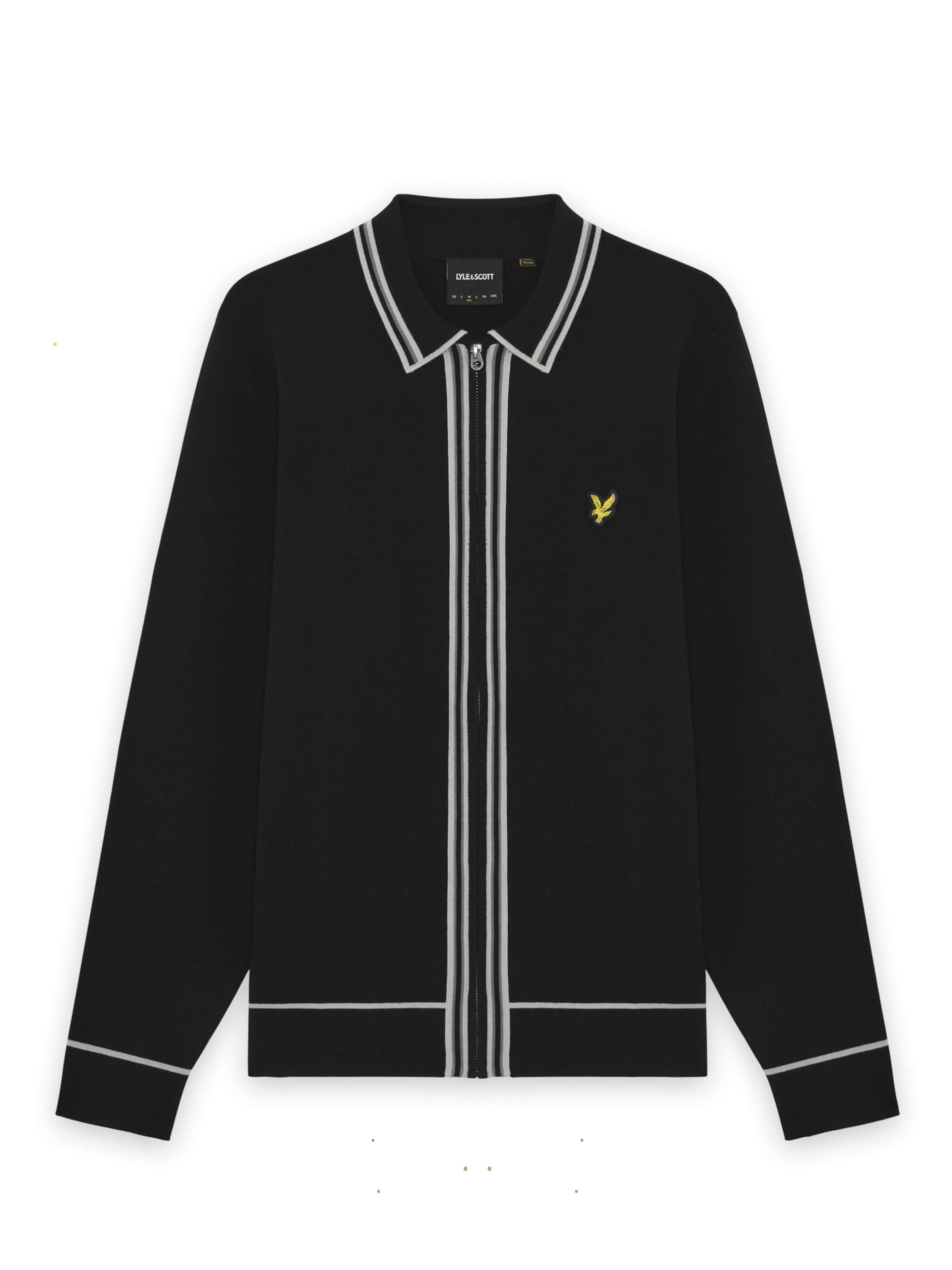 Lyle & Scott Gebreid vest in Zwart: voorkant