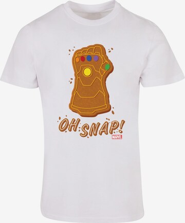 ABSOLUTE CULT Shirt 'Marvel - Thanos Oh Snap' in Wit: voorkant