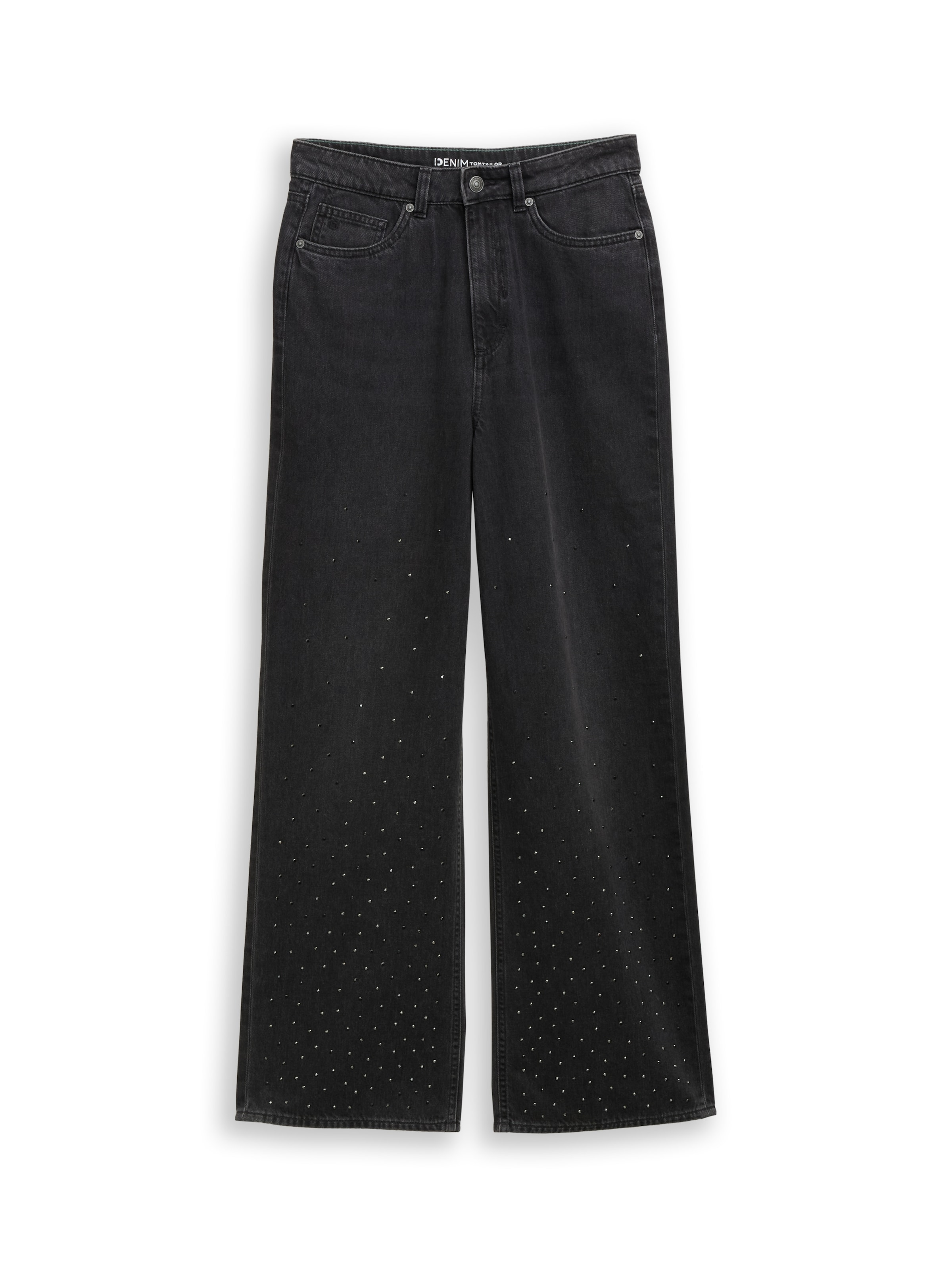 TOM TAILOR DENIM Wide leg Jeans in Black: front