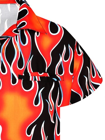King Kameha Shirt 'Flames Wild' in Rot