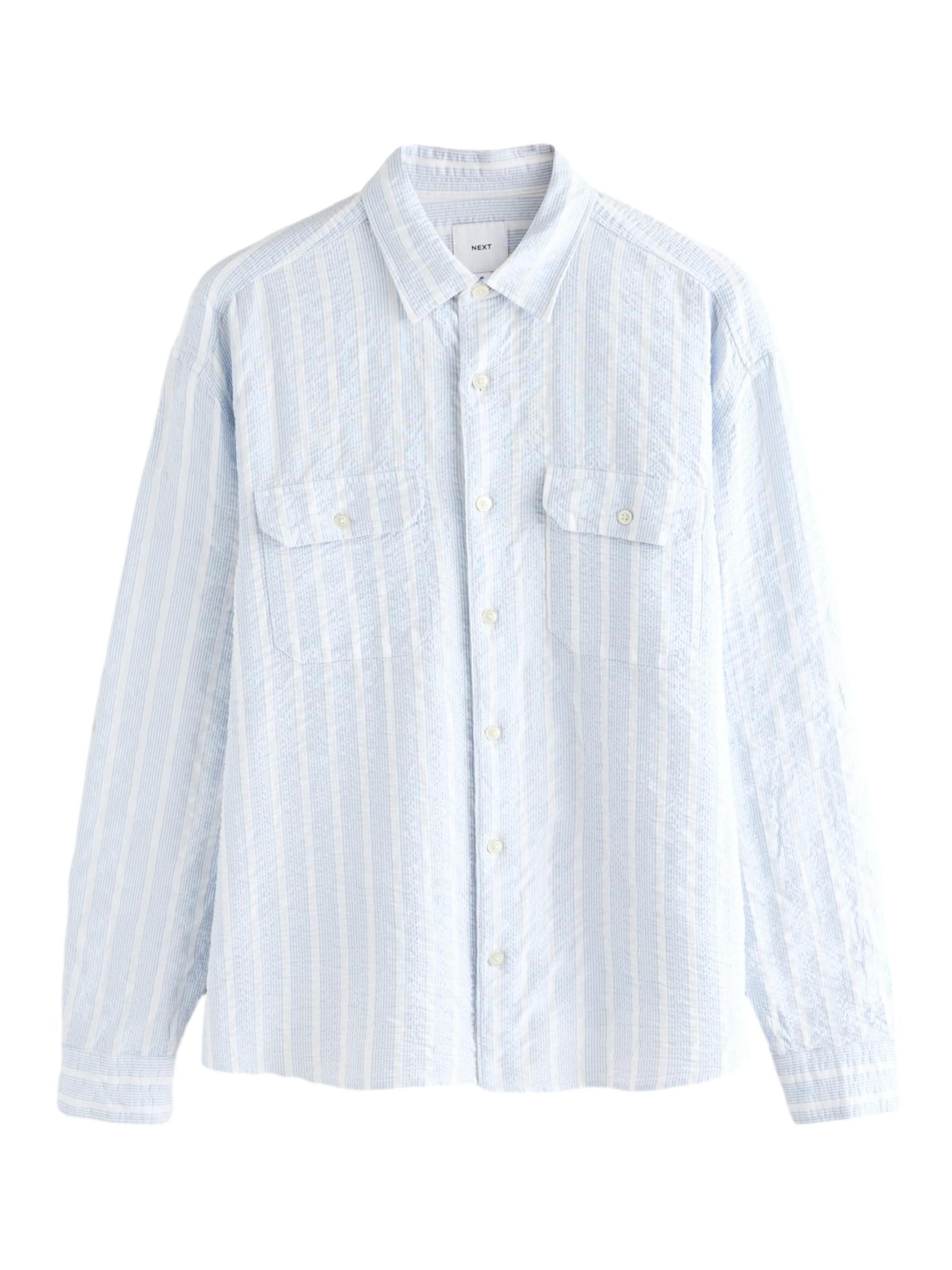 Next Regular fit Button Up Shirt in Blue: front