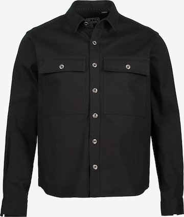 STHUGE Comfort fit Button Up Shirt in Black: front