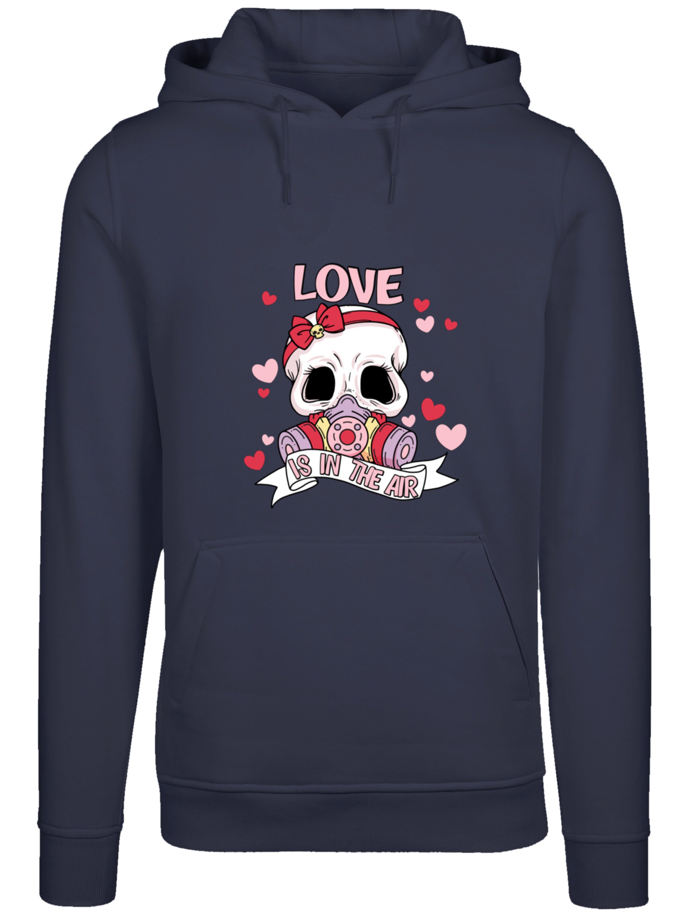 F4NT4STIC Sweatshirt 'Anti Valentinstag LOVE is in the air' in Blau: Vorderseite
