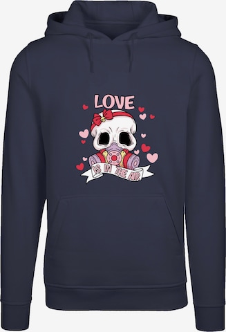 Pull-over 'Anti Valentinstag LOVE is in the air' F4NT4STIC en bleu : devant