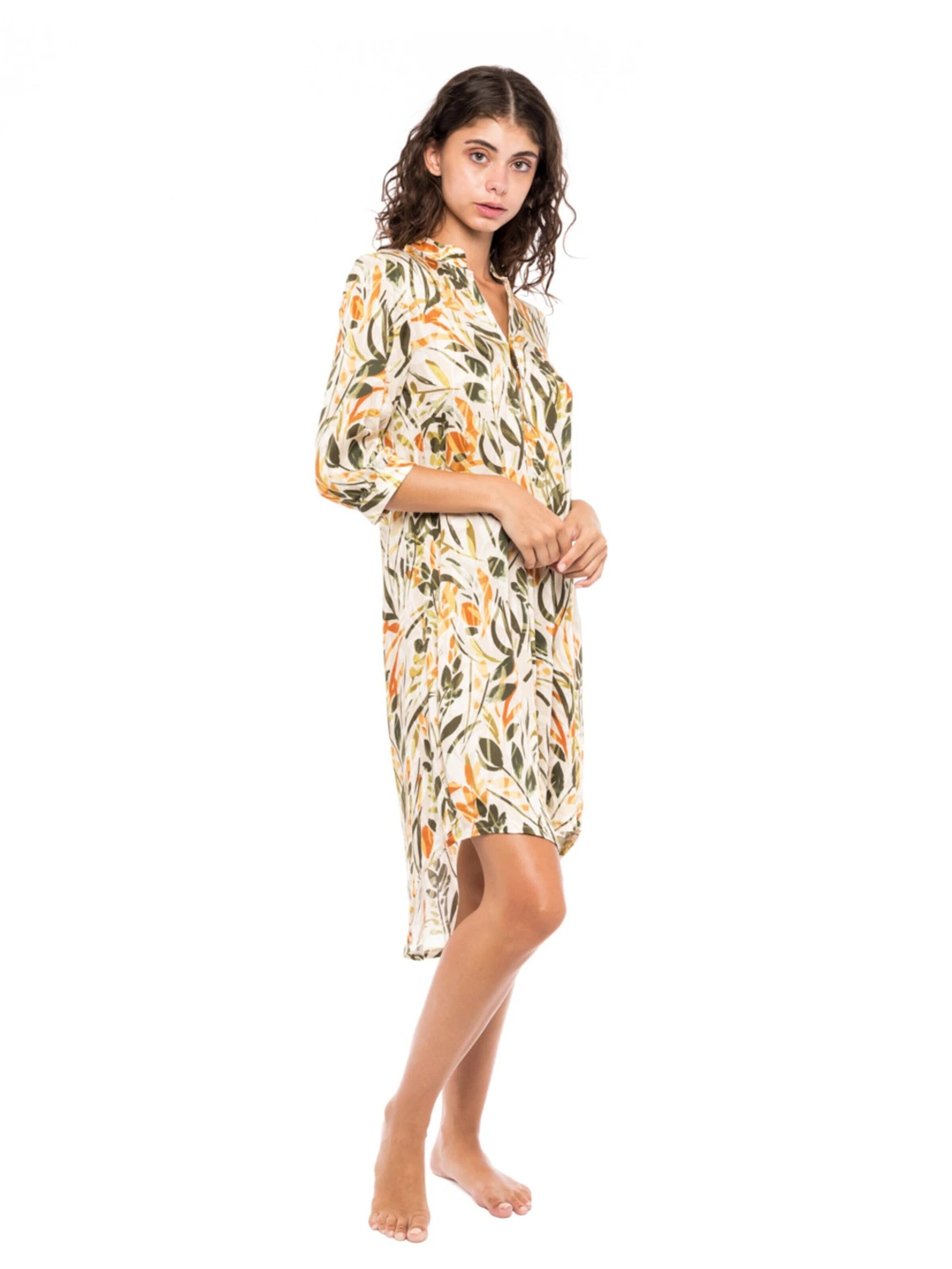 Abito estivo 'BEACHWEAR PASTEL GREEN LEAF' di Pink Label in giallo