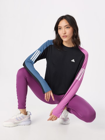 ADIDAS SPORTSWEAR Performance Shirt 'Own The Run Colorblock ' in Black