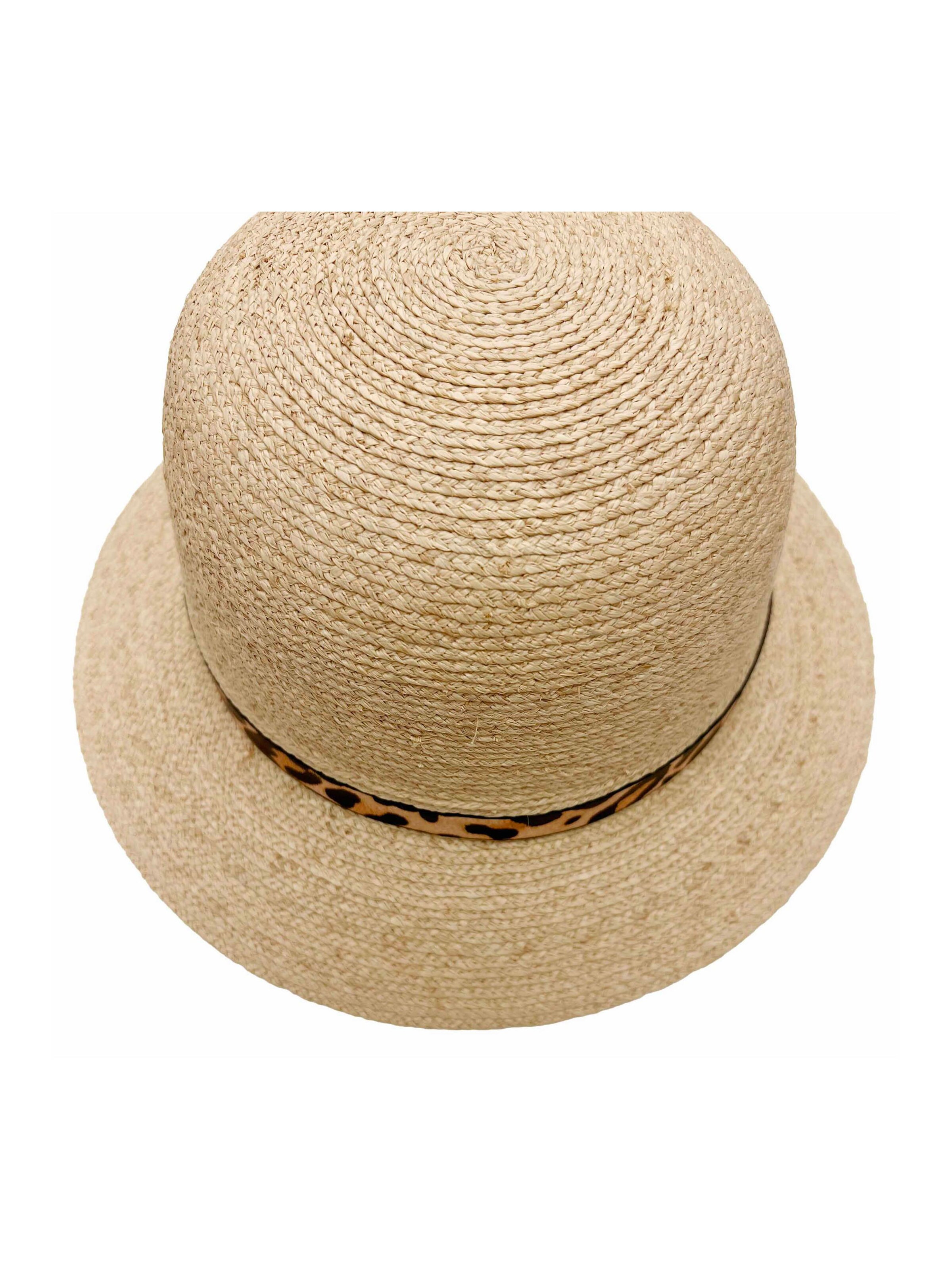Amichi - Sombrero 'Sombrero para mujer Poise de rafia natural con detalle de piel sintética' en beige