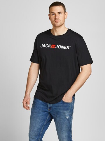 Jack & Jones Plus Μπλουζάκι 'JJECorp' σε μαύρο: μπροστά