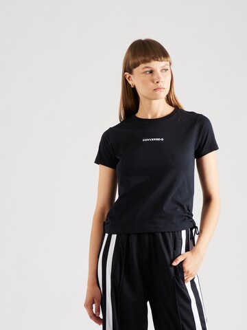 CONVERSE Shirt 'Wordmark' in Zwart: voorkant