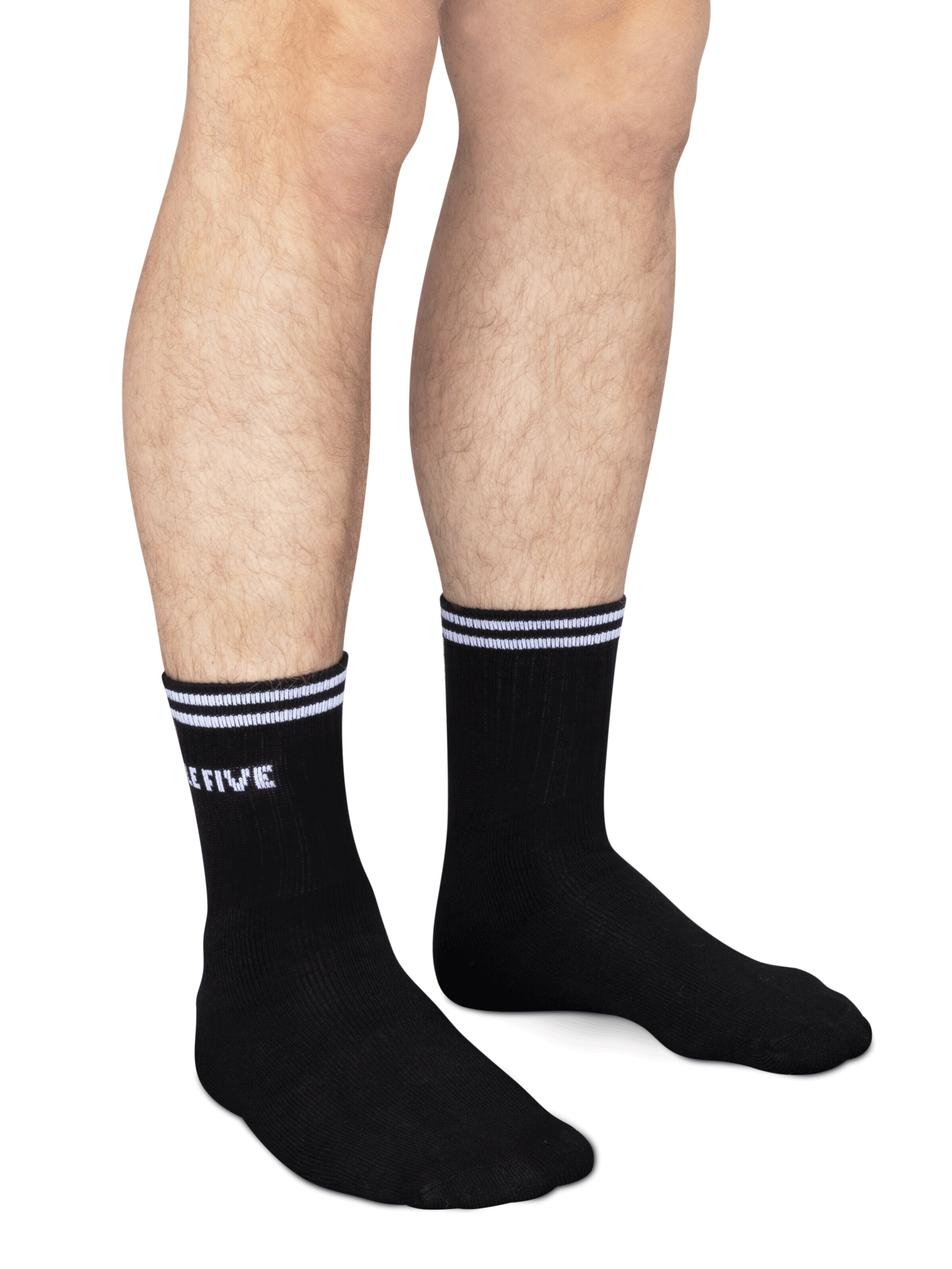 Circle Five Socks '4 Paar Sportsocken / Tennissocken' in Black