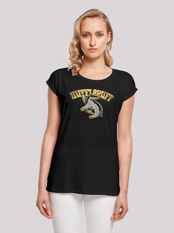 F4NT4STIC Shirt 'Harry Potter Hufflepuff Sport Emblem' in Black: front