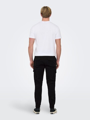 Only & Sons Tapered Cargo trousers 'Carter' in Black