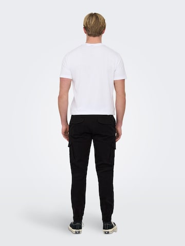 Effilé Pantalon cargo 'Carter' Only & Sons en noir