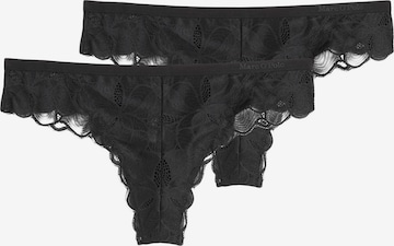Marc O'Polo String 'Tender Lace' in Zwart: voorkant