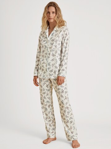 CALIDA - regular Pijama en blanco: frente