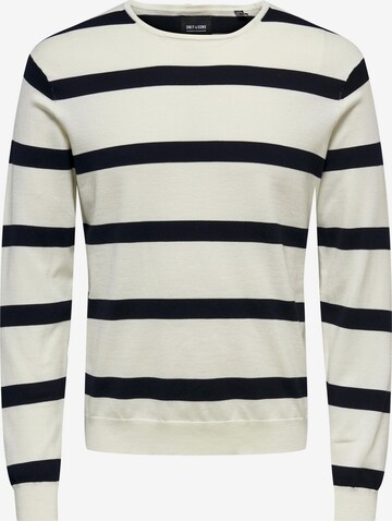 Pullover 'WYLER' di Only & Sons in bianco: frontale