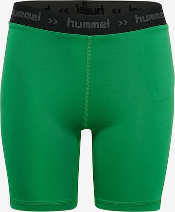 Hummel Skinny Sportbroek in Groen: voorkant