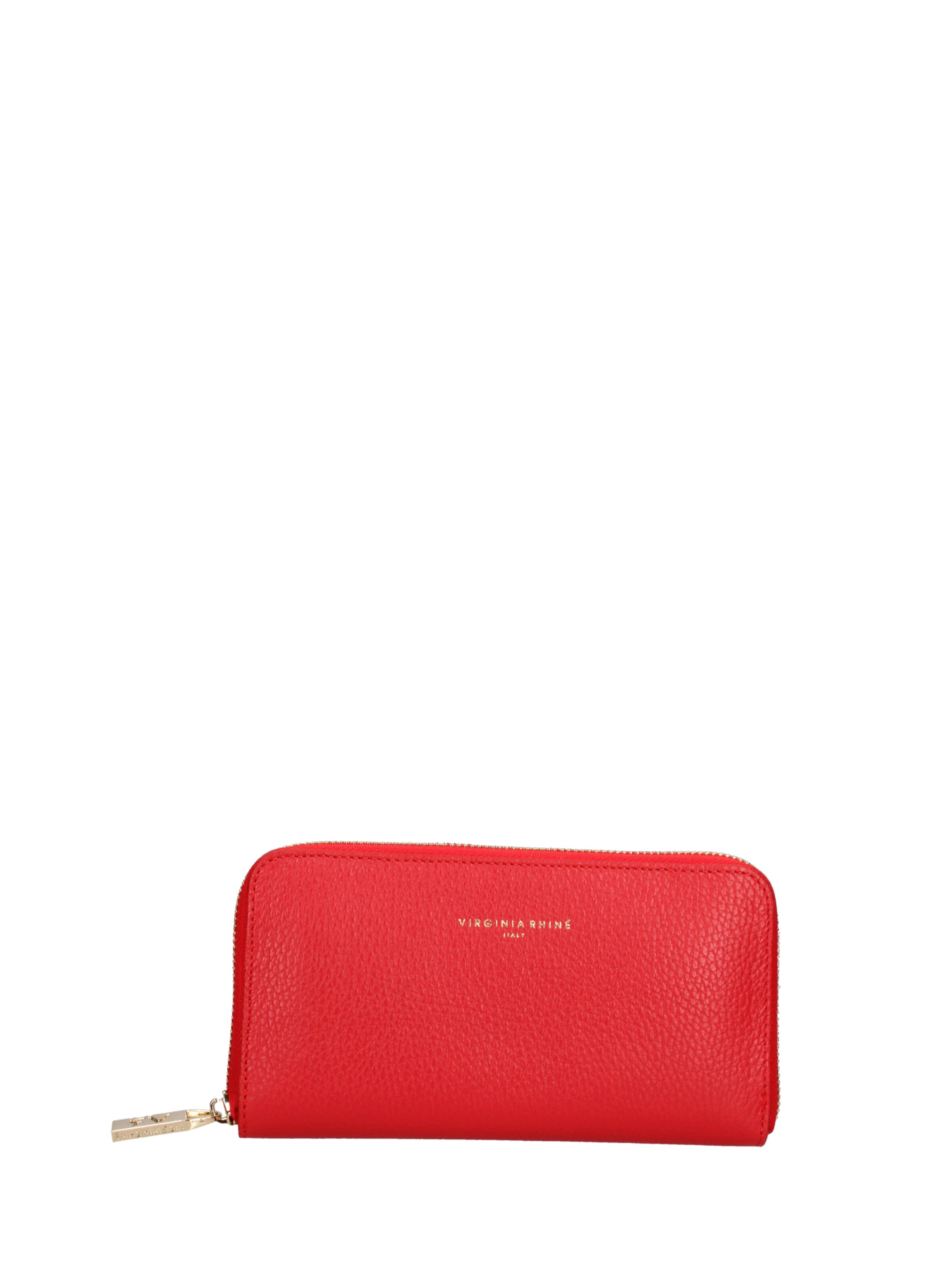 Portamonete 'Portafoglio donna pelle dollaro con zip 20x10 cm' di Virginia Rhinè in rosso: frontale