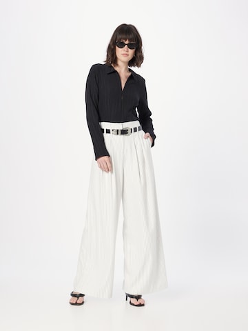 River Island Wide leg Pleat-front trousers in White