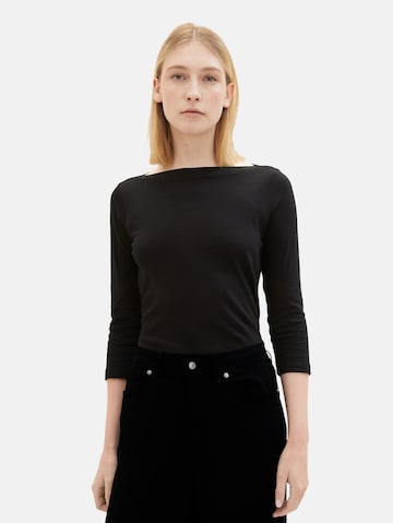 TOM TAILOR Shirt in Black: front