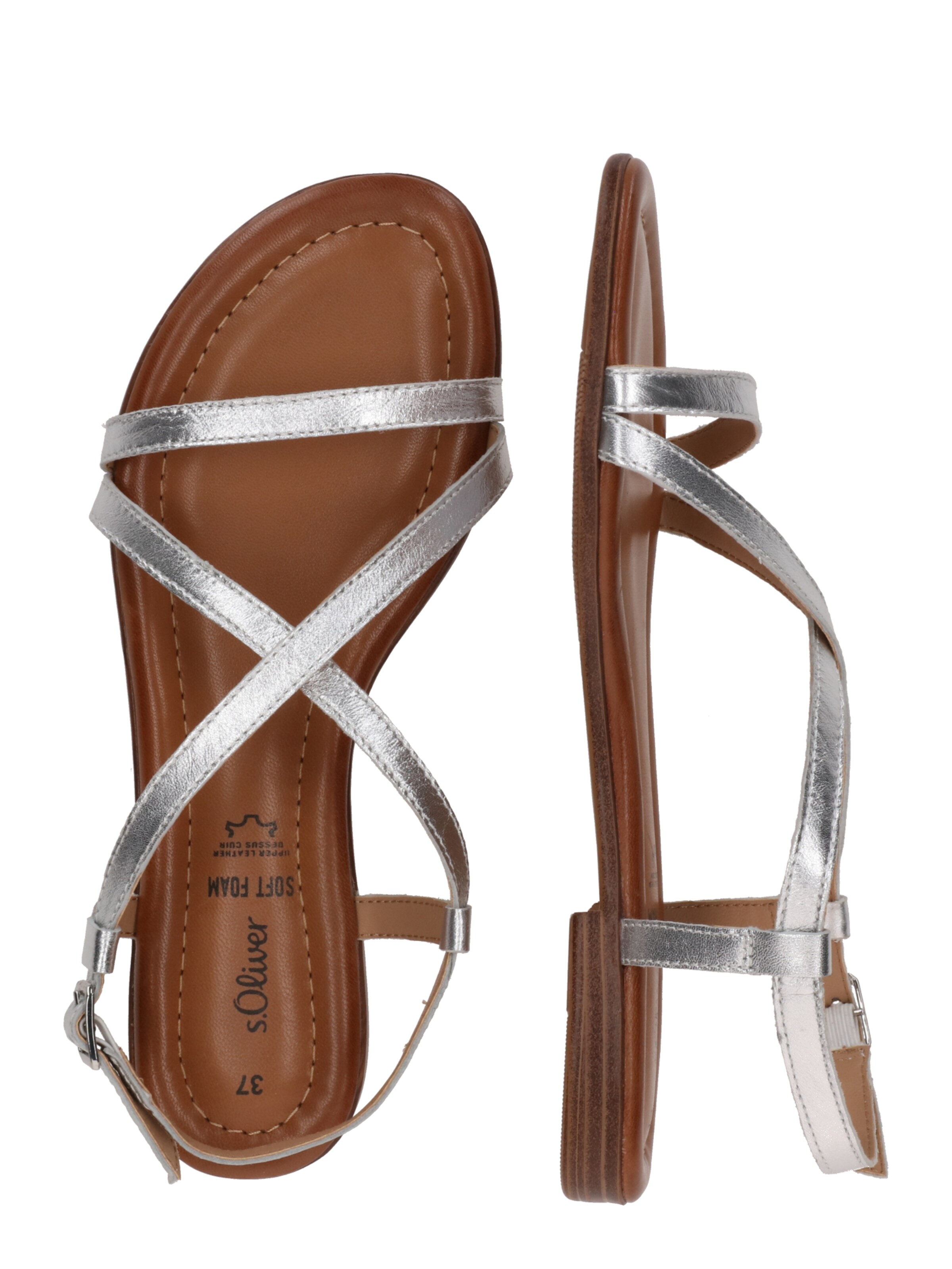 s.Oliver Strap sandal in Silver