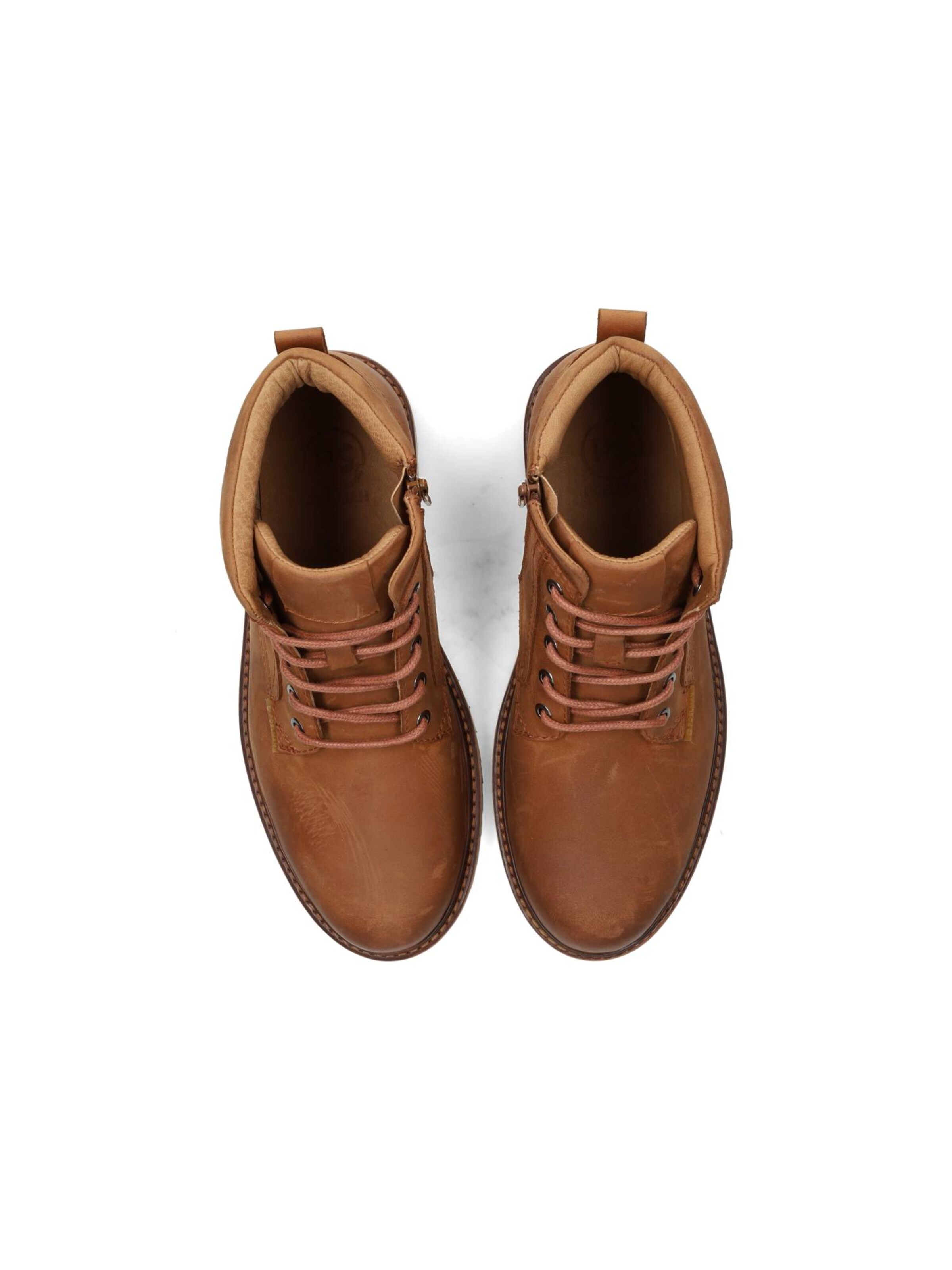 Bottines à lacets 'Toni' Poelman en marron
