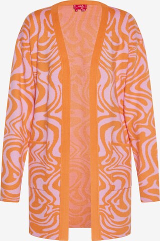 swirly Knit Cardigan in Orange: front