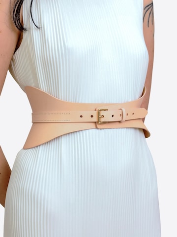 Haute Cuir - Cinturón 'Crescent Corset Belt' en beige