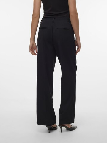 VERO MODA Wide Leg Bukser med fals 'ISABEL' i sort