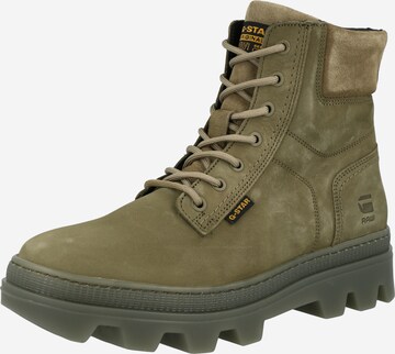 Boots stringati 'Noxer' di G-Star RAW in verde: frontale