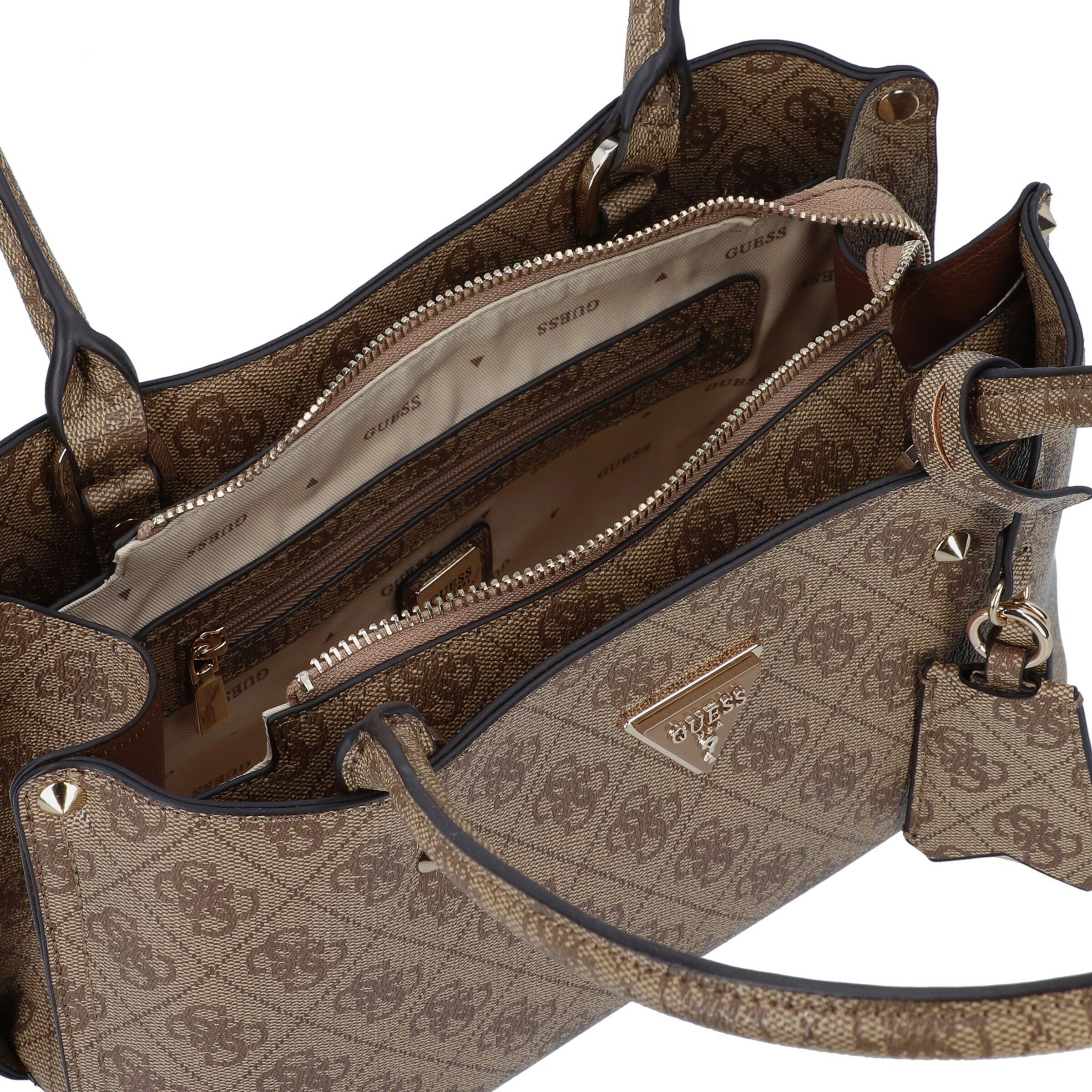 GUESS Schultertasche 'Meridian' in Braun