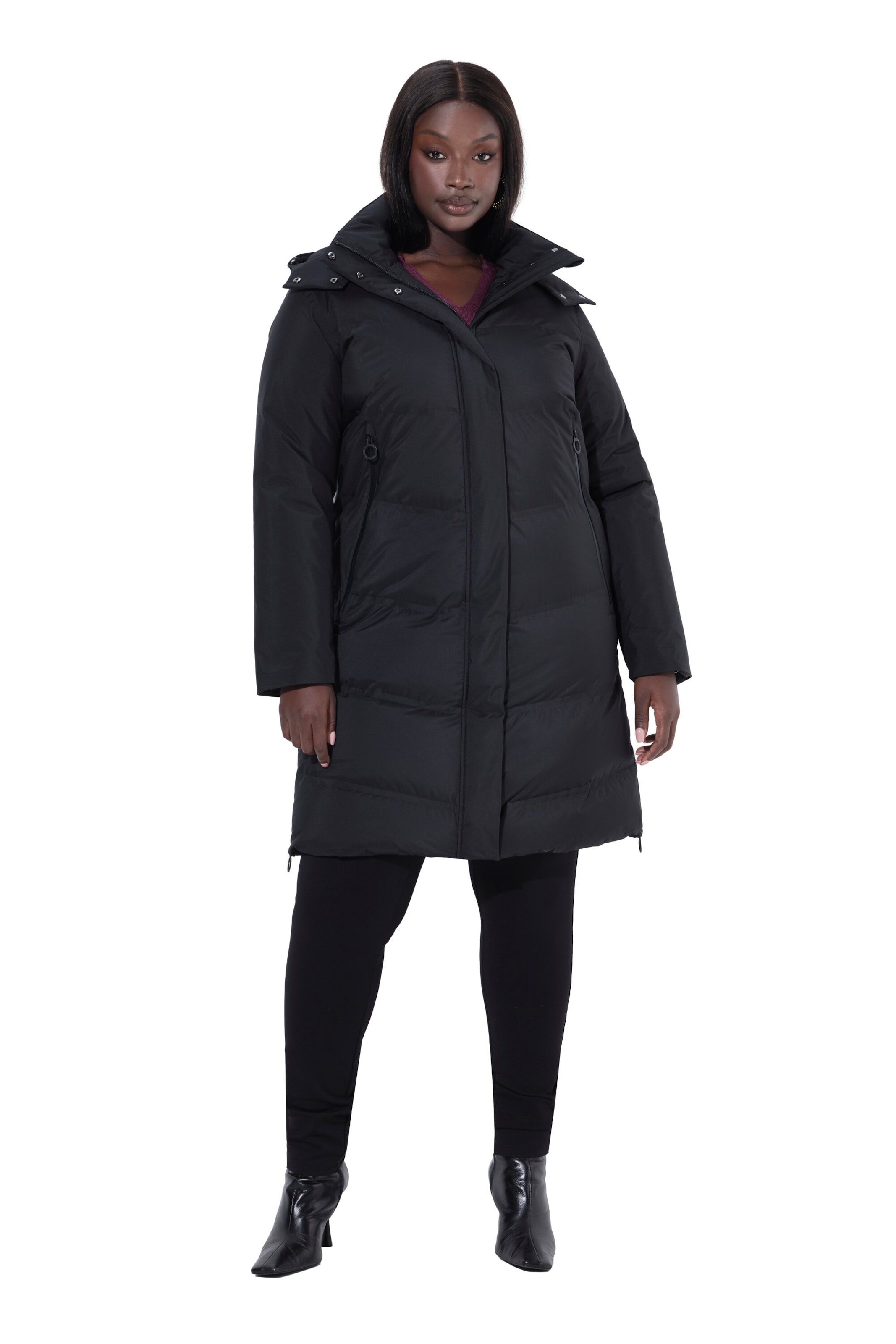 Ulla Popken Tussenmantel in Zwart: voorkant