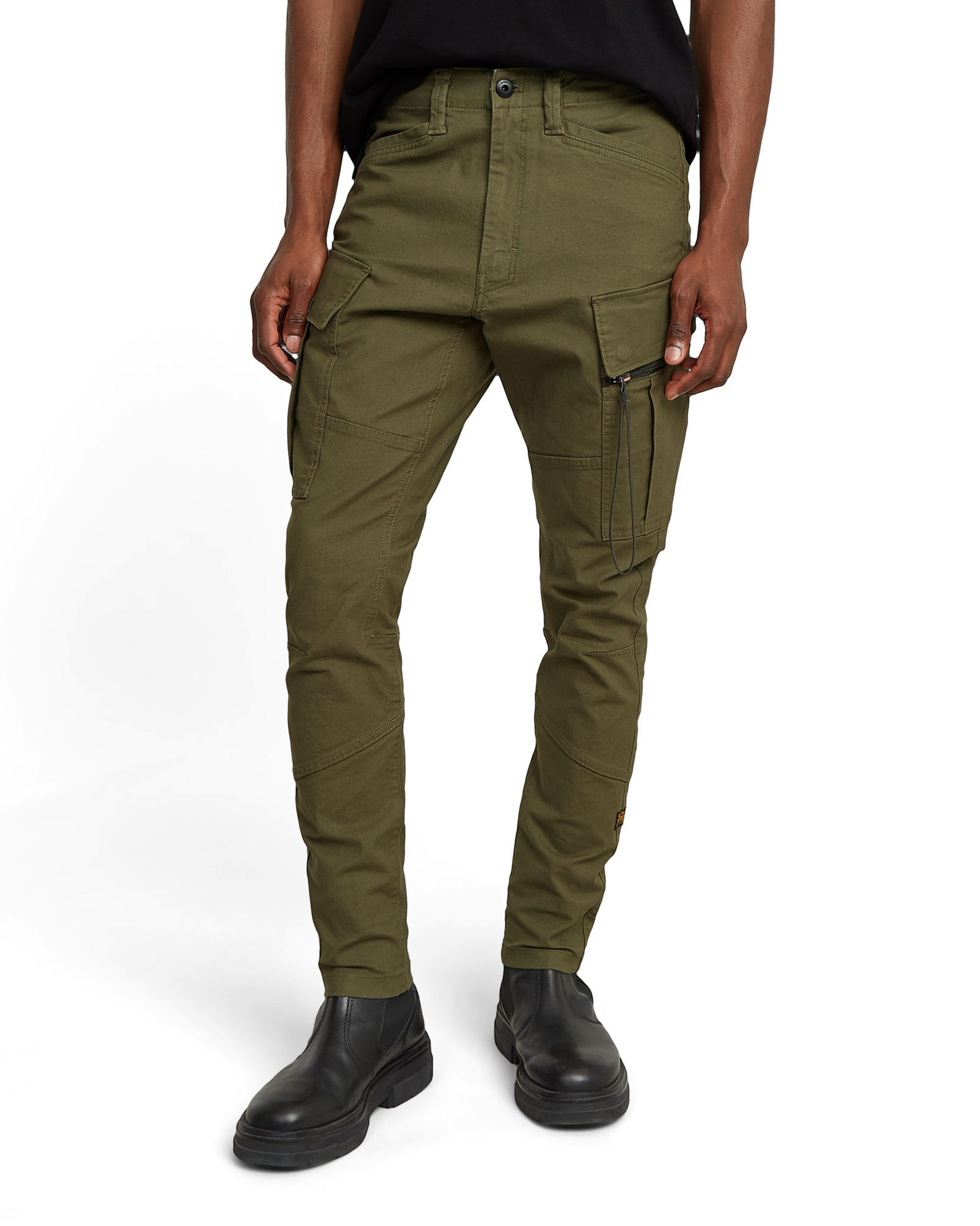 G-STAR Tapered Cargohose '3D' in Grün: Vorderseite