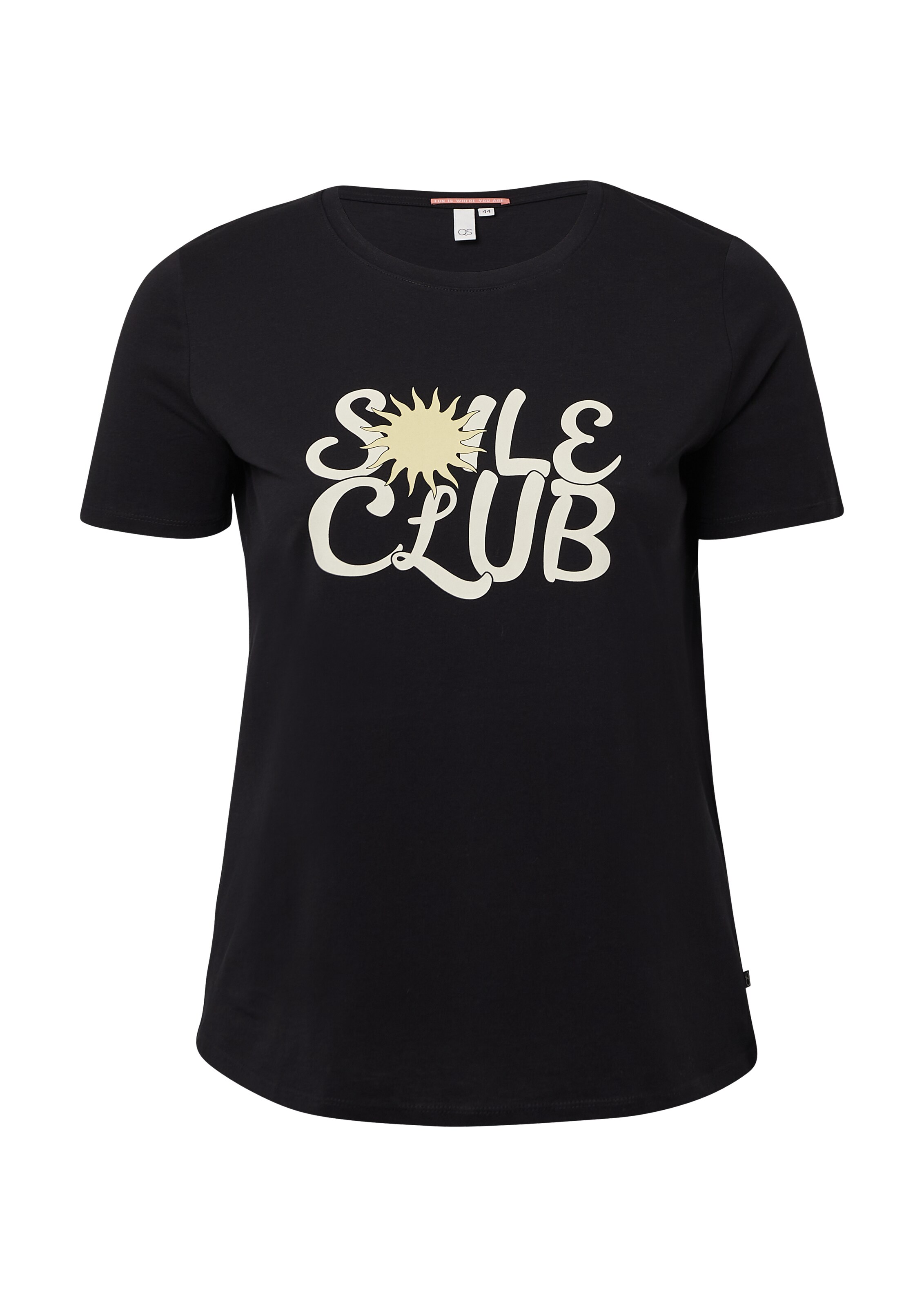 T-shirt QS en noir : devant