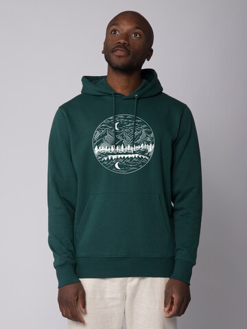 Sweat-shirt 'Mountains by night' Watapparel en vert : devant