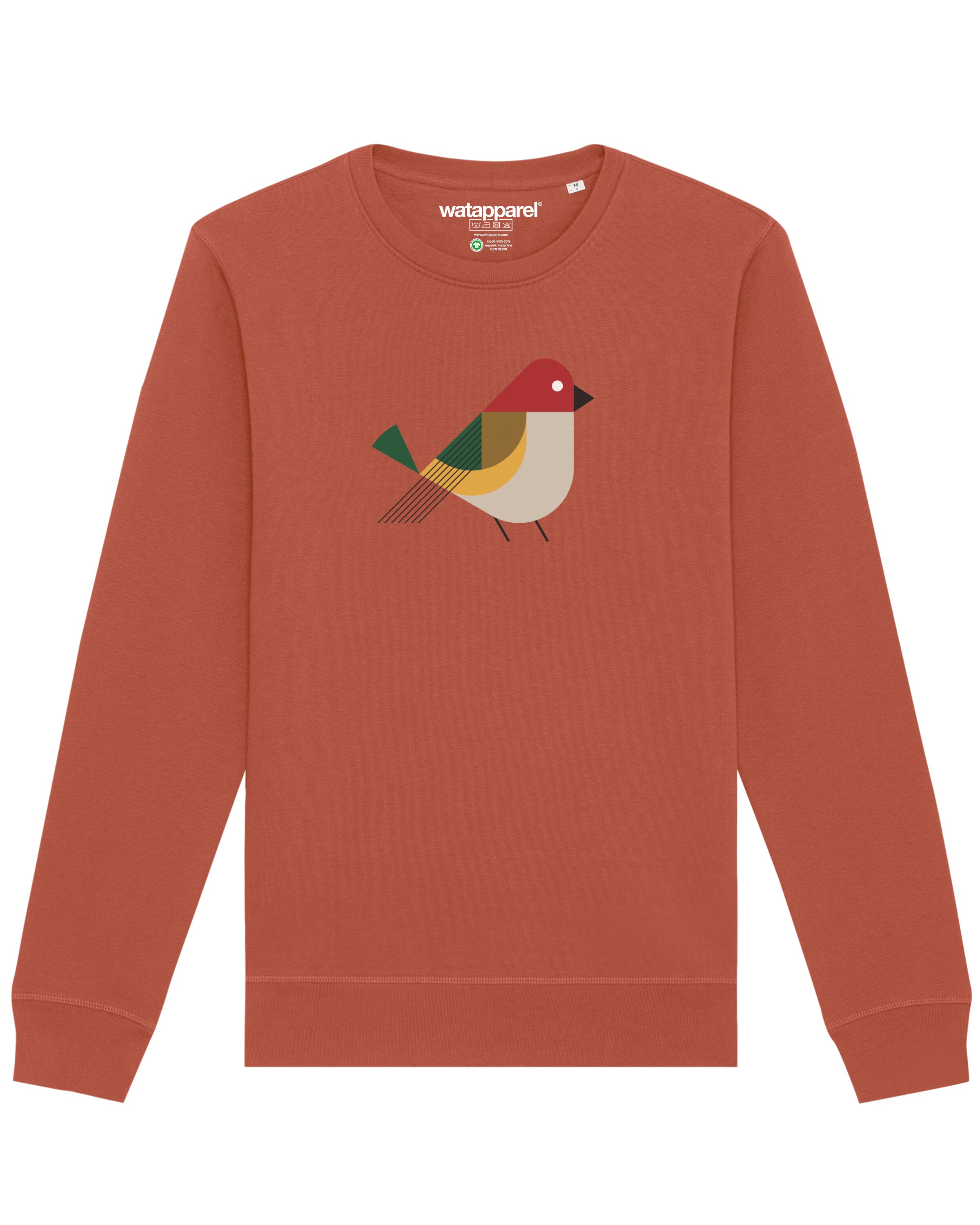 Watapparel Sweatshirt ' Vogel ' in Braun: Vorderseite