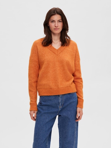 SELECTED FEMME Пуловер 'Maline' в оранжево: отпред