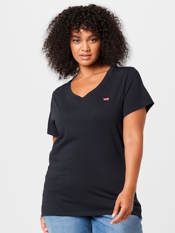 Levi's® Plus Shirt 'PL V Neck Tee' in Zwart: voorkant