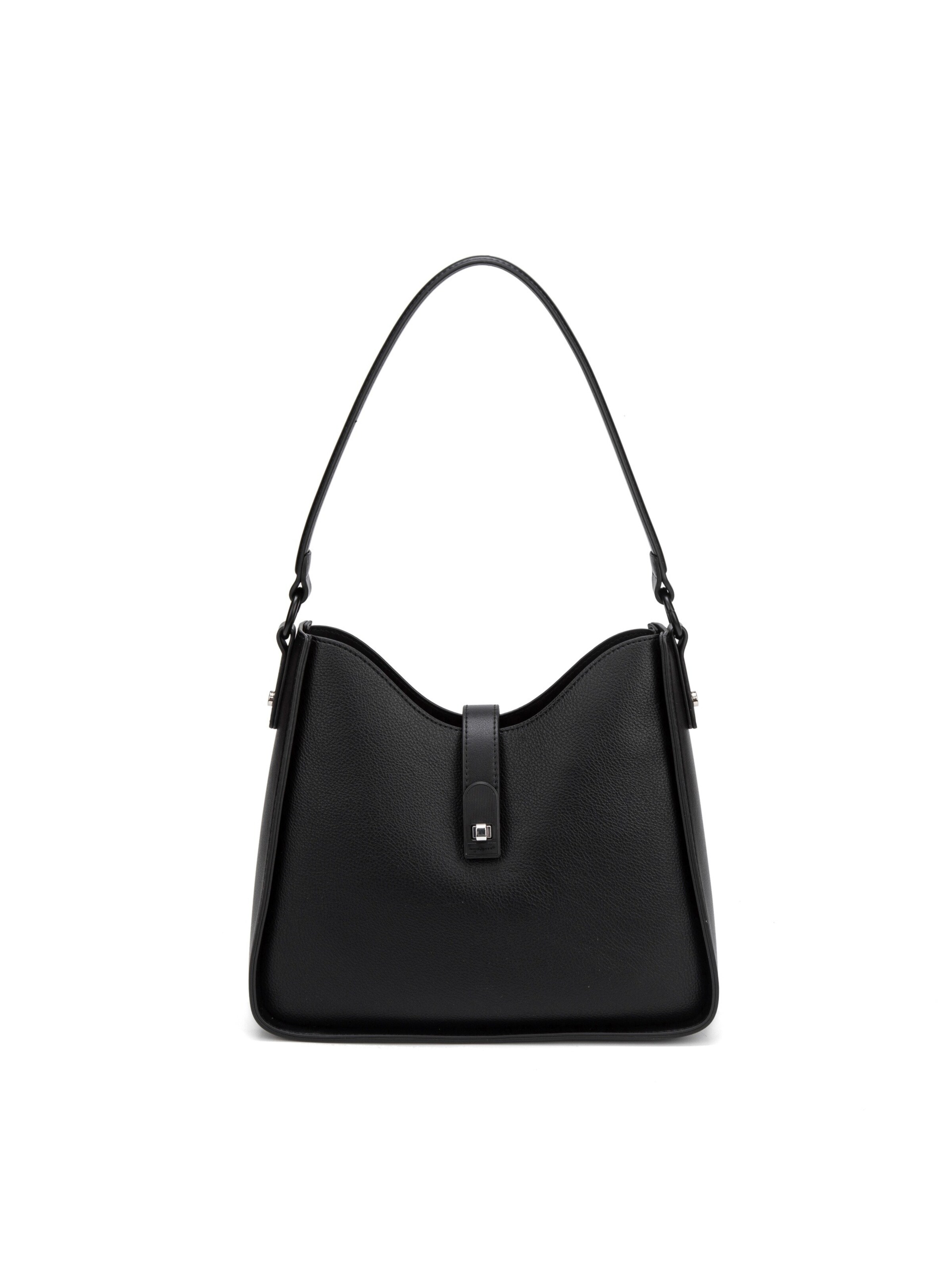 Borsa a spalla 'Borsa a Spalla David Jones Ecopelle con Chiusura Bottone e Zip' di David Jones in nero: frontale