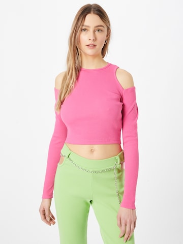 T-shirt Nasty Gal en rose : devant