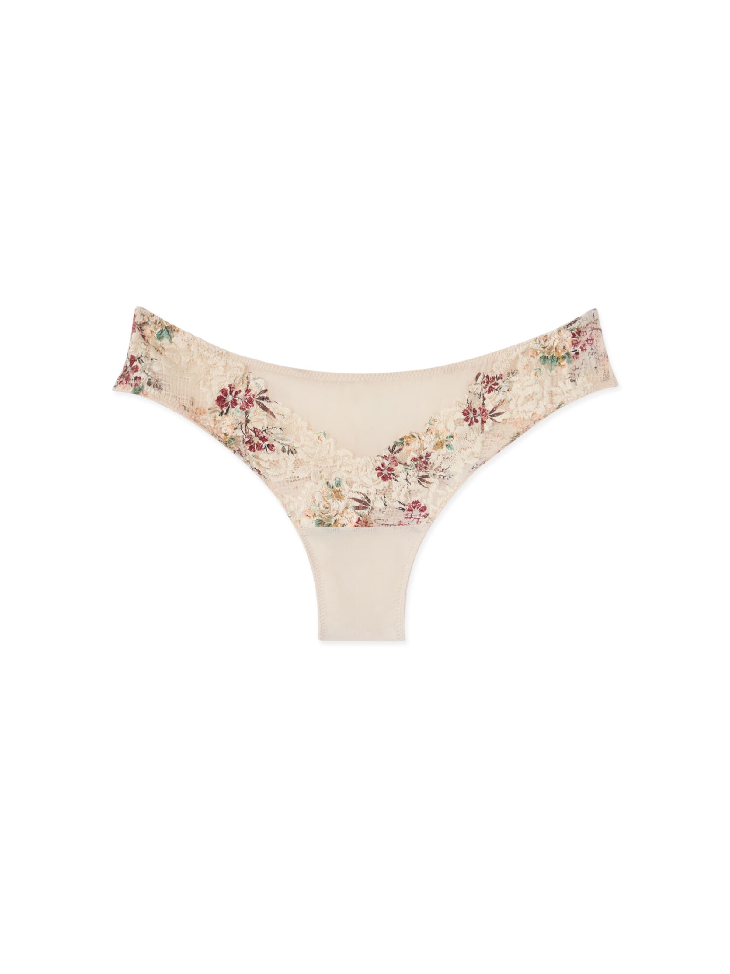 INTIMISSIMI Thong 'Pretty Flowers' in S in Beige / Green / Red, Item view