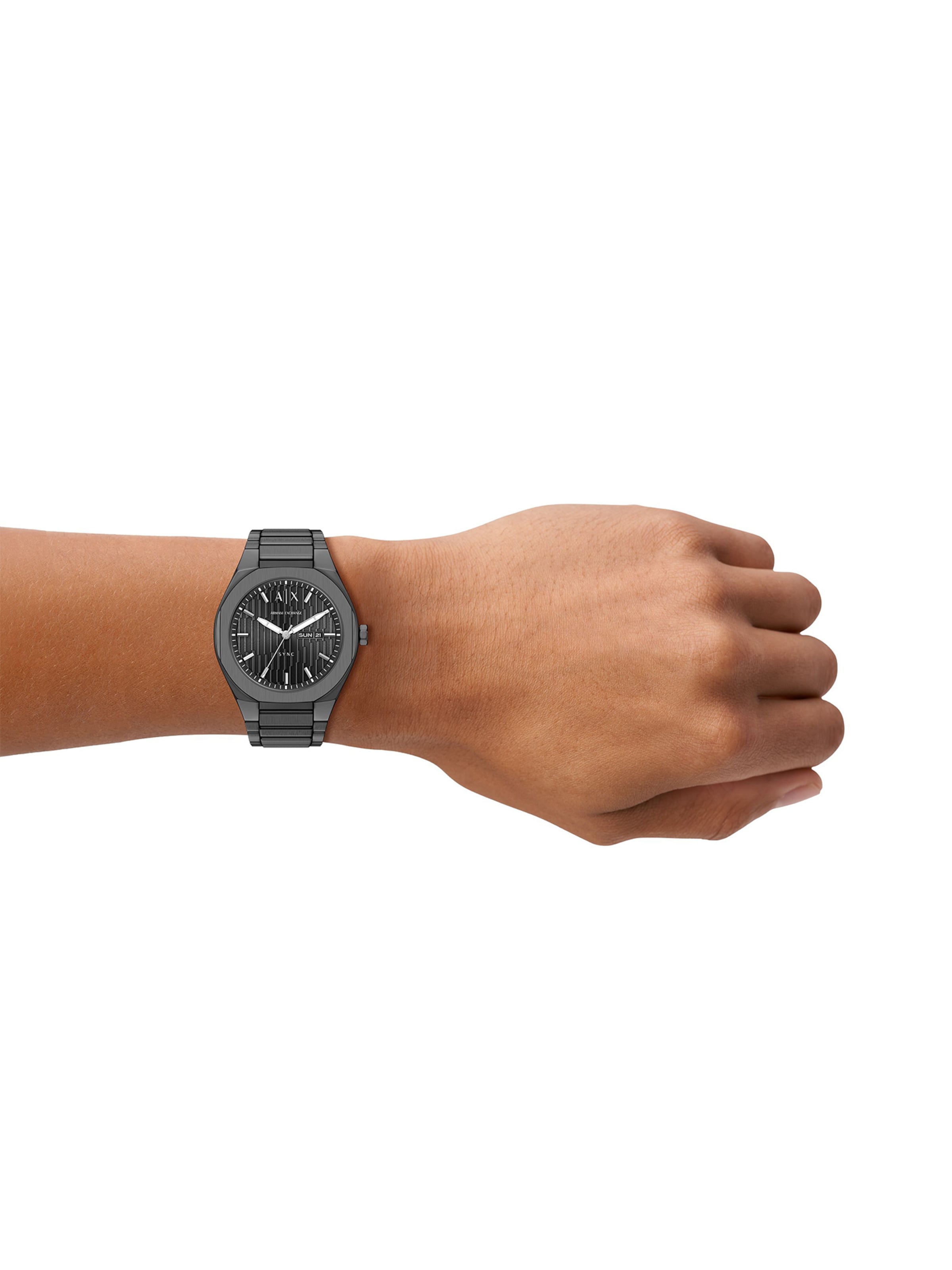 ARMANI EXCHANGE Uhr 'Sync' in Grau: Vorderseite
